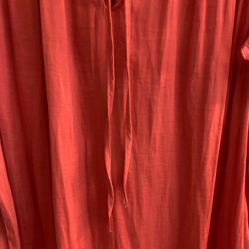 Flutter Sleeve Tie Front Rust Orange Blouse Mediu… - image 6